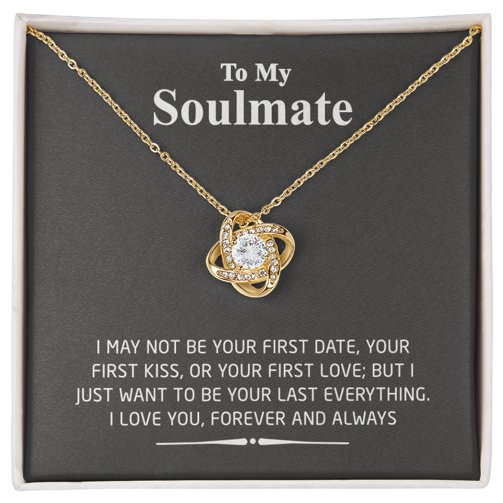 To My Smokin Hot Soulmate Love Knot Necklace - Wife Gifts Necklace From Husband To My Wife Necklace, Gift for Her Romantic, Girlfriend Gifts Message Card and Gift Box For Soulmate Love Knot Pendant