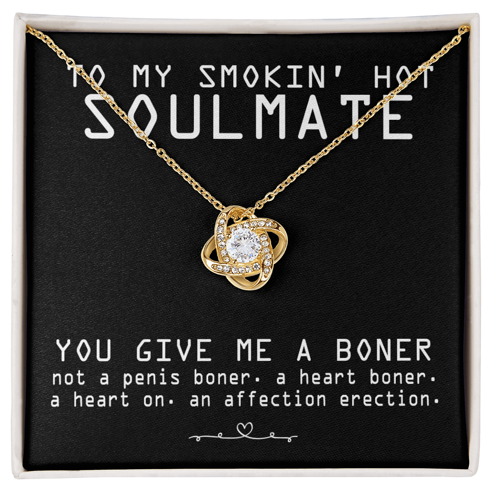 To My Smokin' Hot Soulmate Necklace From Husband, Boyfriend To Soulmate Gift for Fiancee Wife Smokin' Hot Birthday Present Xmas Gift Necklace for Her Romantic, Girlfriend Gift Necklace Message