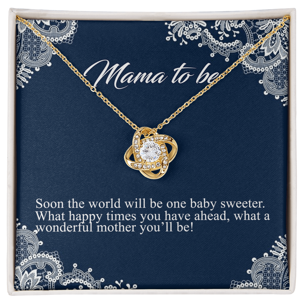 Mama To Me Gift Necklace, To My Mom Love Knot Necklace Gift For Mom From Daughter, Soon The World Mom Jewelry Gift For Women, Mother, Womenderful Mother Gift Necklace For Mama To be Pendant Gift