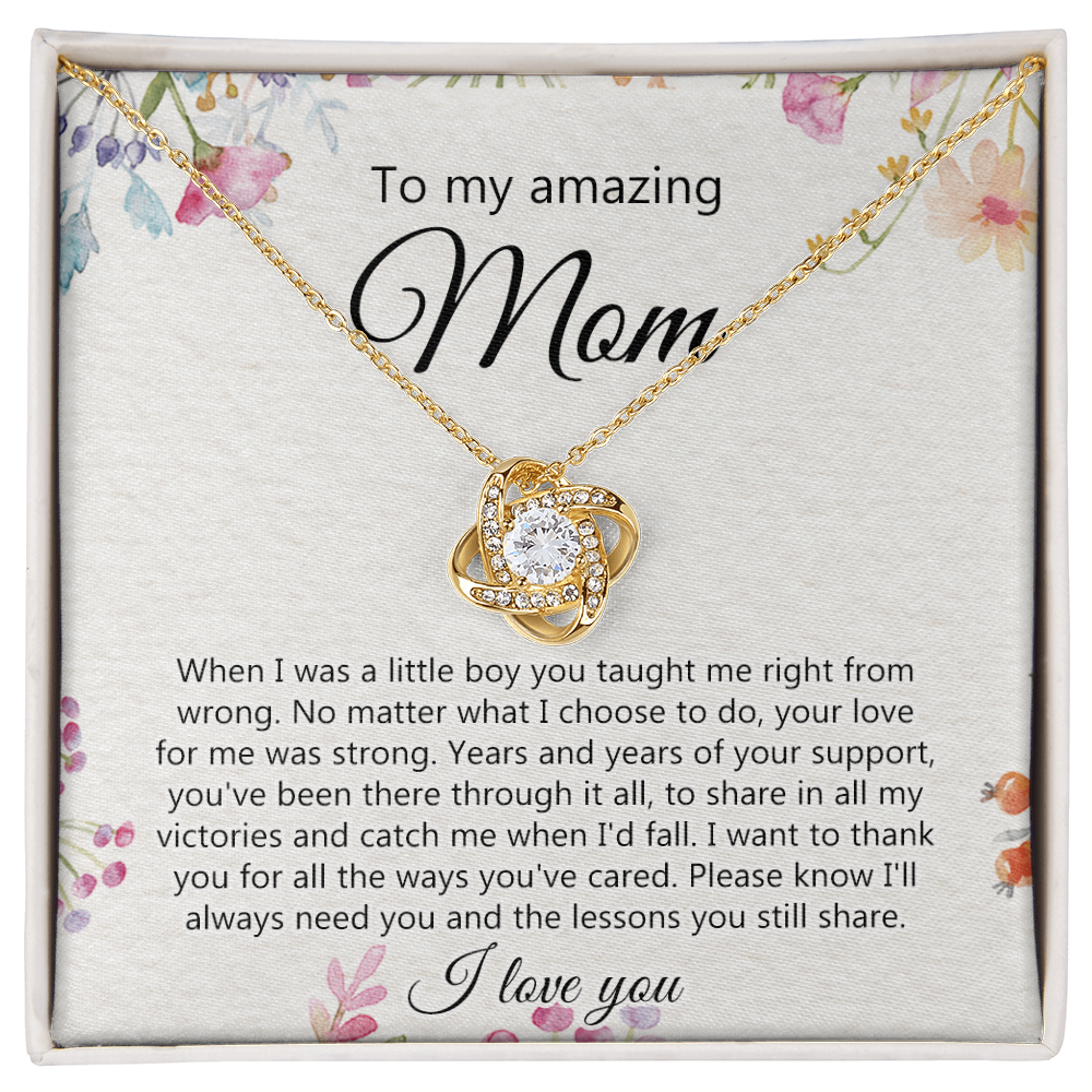 To My Amazing Mom Necklace From Daughter, Son Necklace Gift For Mom, Thank You Mom, Mother Necklace Gift On Mother's Day Birthday Gift, Anniversary, Mom Love Knot Necklace Jewelry Gift For Women