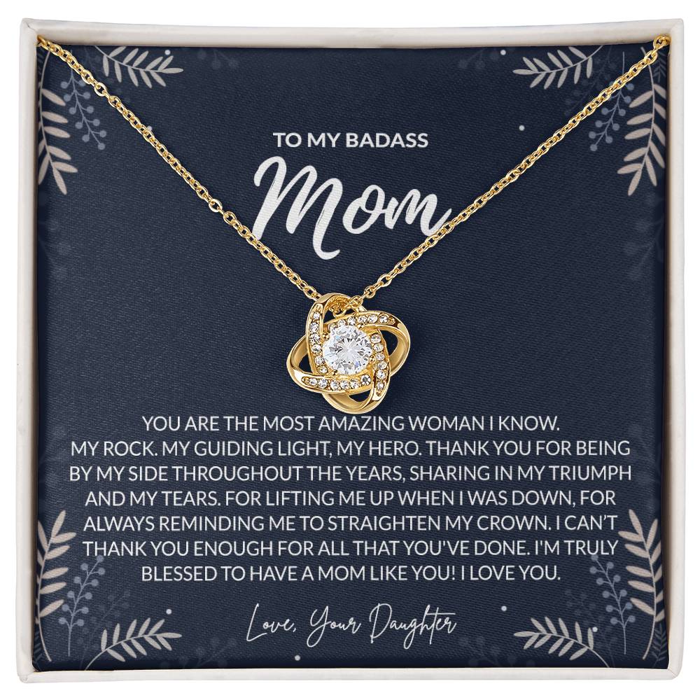 To my Badass Mom Necklace from Daughter Gift for Mother's Birthday Xmas Present