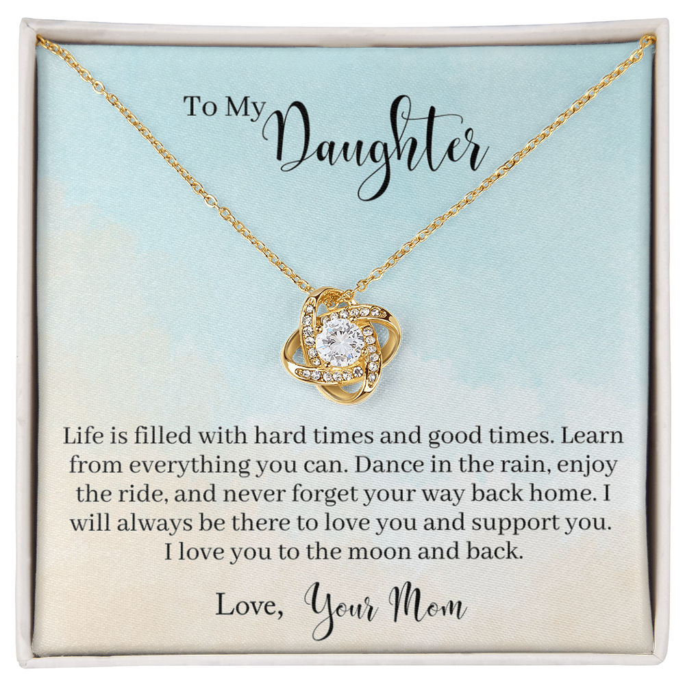 To My Daughter Love Knot Necklace From Mom, Happy Graduation Gift Necklace, Mother And Daughter Love Knot Necklace, Daughter Gift Necklace From Mommy Mother To Daughter Jewelry Gift For Girls