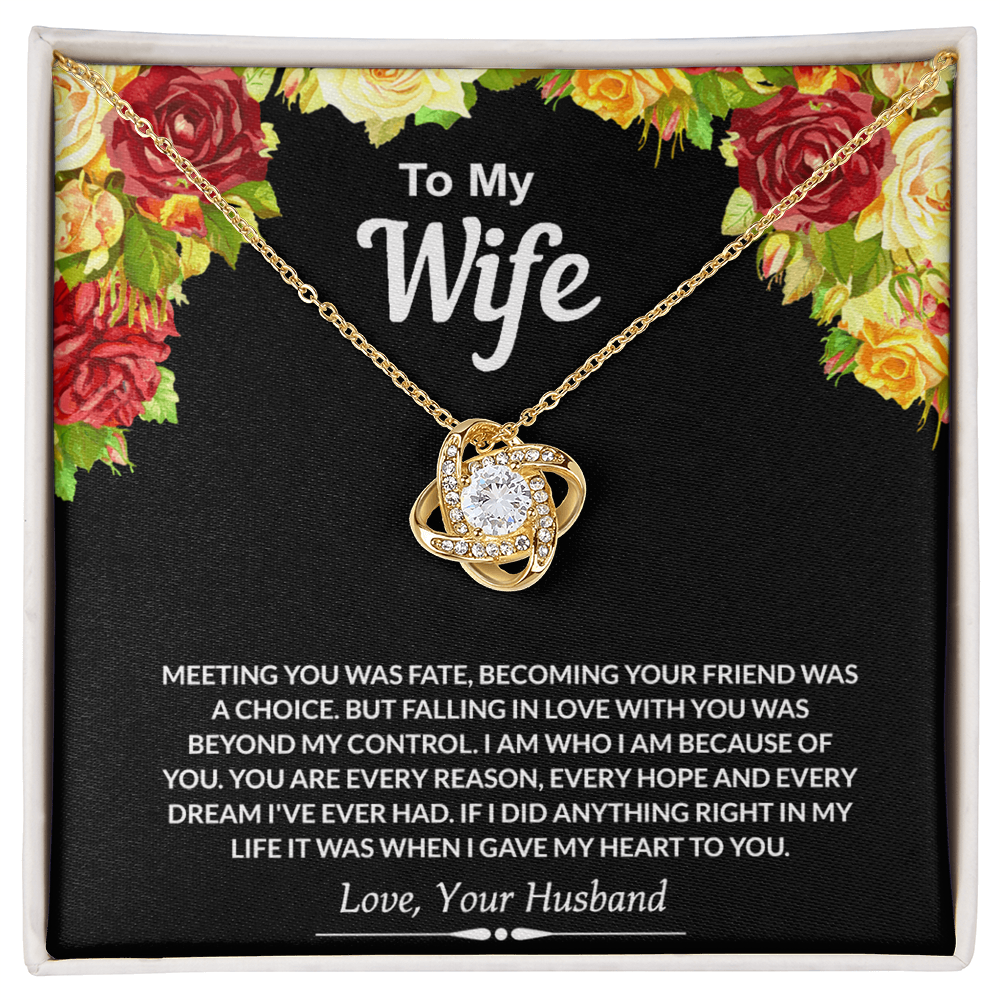 To My Wife Gift Necklace From Husband, Necklace Gift For Wife, Soulmate Gift Necklace Girlfriend, Husband To Wife Love Knot Pendant, Jewelry Gift For Women, Woman Necklace Gift My Heart To You