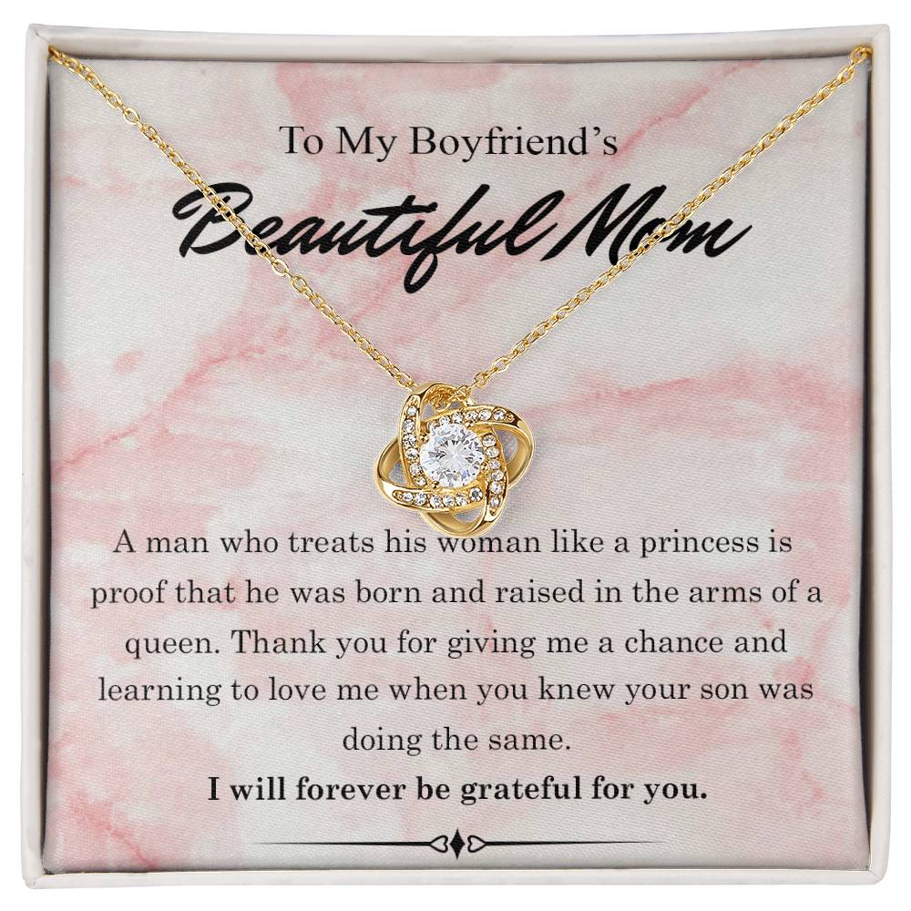 To My Boyfriends Beautiful Mom Necklace From Girlfriend, Gift Necklace For Boyfriend's Mom Jewelry For Mom On Mothers Day For Boyfriend Mom, Boyfriend's Mom Christmas Necklace Gift for Bf Mom