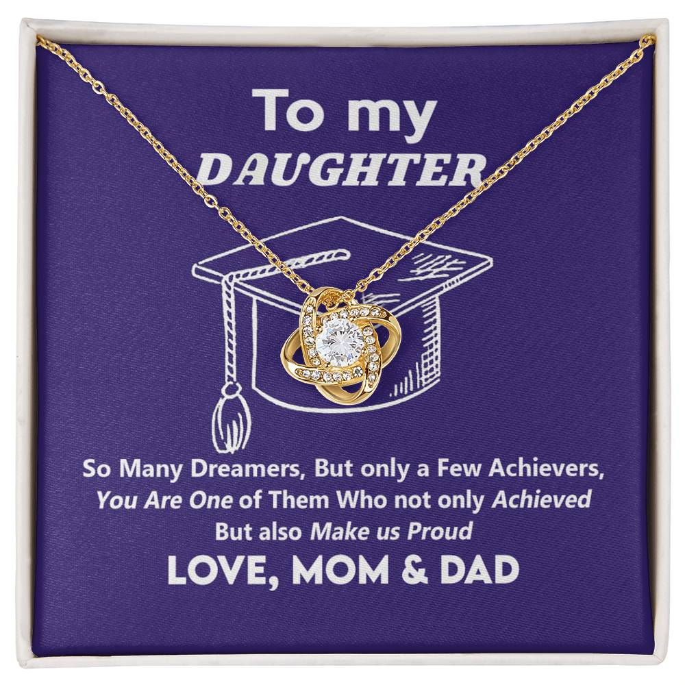 Graduation Gifts Necklace For Daughter, Her - Graduation Gift Necklace From Mom And Dad Jewelry Card For Daughter To My Daughter Necklace From Mom And Dad To Daughter with Message Card and Gift Box