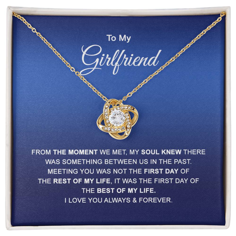 To My Girlfriend Necklace, Valentines Soulmate Gifts, Love Knot Necklace From Boyfriend, Husband, Girlfriend Gift Necklace - Jewelry Gift For Girls, Love Knot Pendant Gift For Girlfriend, Soulmate