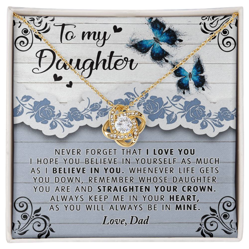 To My Daughter Necklace from Dad Father to Daughter Necklace, Pendant Gift Daughter Wedding Gift Necklace Present Graduation Gift Daughter Birthday Xmas Jewelry Gift For Girls Little Girl Necklace