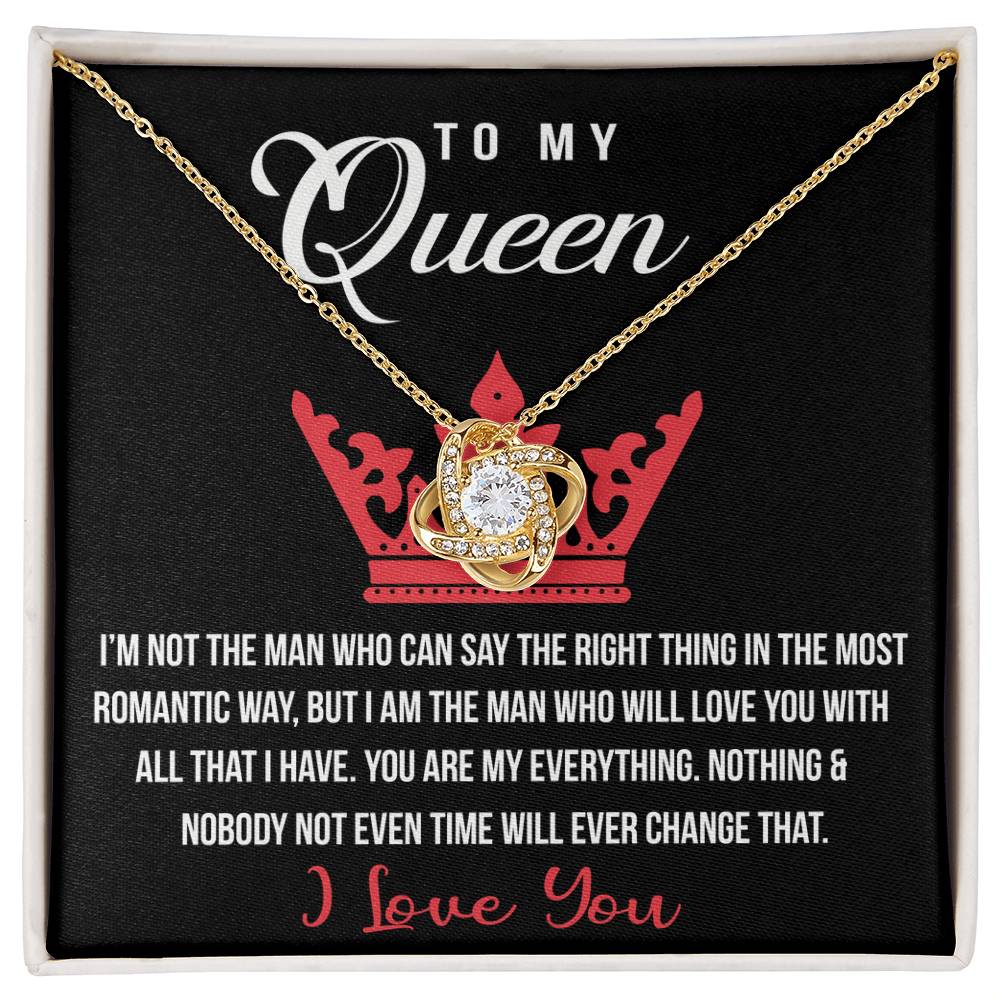 To My Queen Love Knot Necklace, Gift For Wife Girlfriend Soulmate Future Wife From Boyfriend, Husband, Girlfriend Gift Necklace - Jewelry Gift For Girls, Love Knot Pendant Gift For Girlfriend, Soulmate