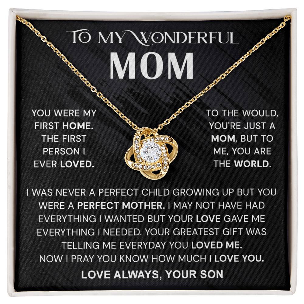 To My Mom Necklace From Son, Mother And Son Necklace Gift For Mom, Jewelry For Women, Wonderful Mom Gift Necklace, Gifts for Women, Birthday Mother's Day Wedding Valentine Christmas Jewelry Gifts