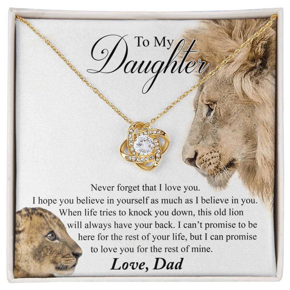 To My Daughter Gift Necklace This Old Lion Will Always Have Your Back Necklace Daughter Necklace From Dad - Daughter gifts from dad Includes Gift Box Jewelry Gift For Girls, Little Girl Necklace