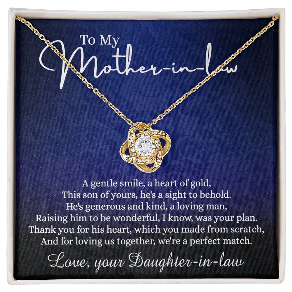 To My Mother in Law Gift Necklace, Mother in Law Love Knot Necklace Gift From Daughter In Law, Jewelry Gift For Women, To My Mother-in-law on Wedding Day Mother's day Necklace Gift Birthday For Mom