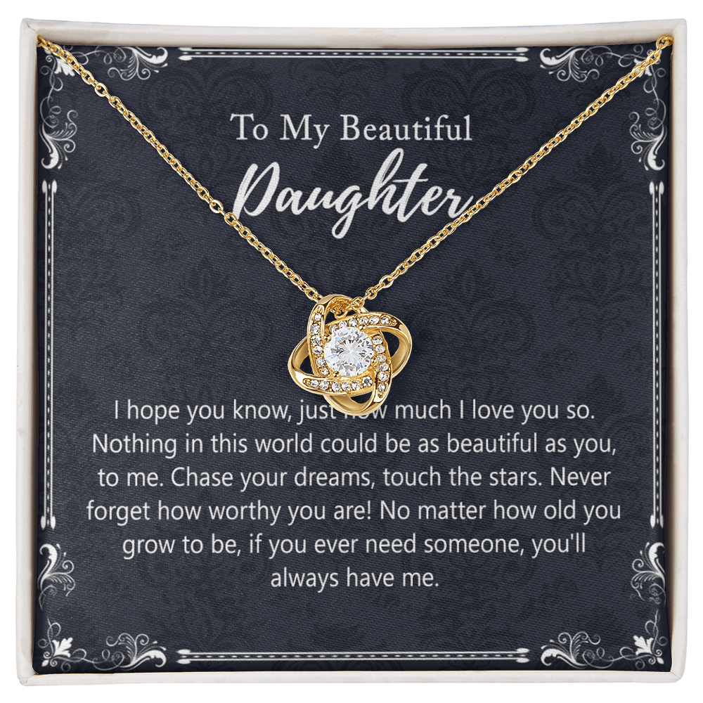 To My Beautiful Daughter Gift Necklaces Pendants, Father and Daughter Necklace Gift Luxury Necklace On Birthday, Anniversary Graduation Includes Gift Box Jewelry Gift For Girls Little Girl Necklace