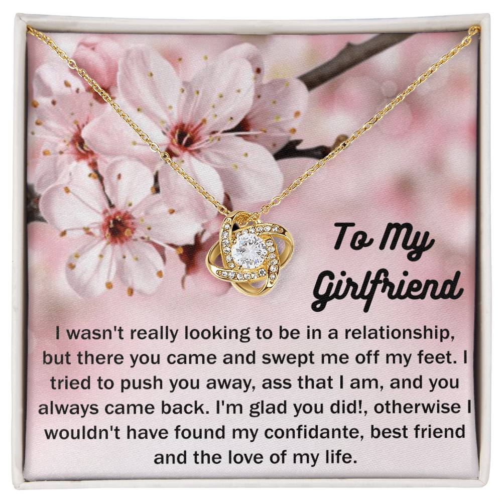 To My Girlfriend Gift From Boyfriend with Gift Box Necklace for Girlfriend From Boyfriend, Husband, Girlfriend Gift Necklace - Jewelry Gift For Girls, Love Knot Pendant Gift For Girlfriend, Soulmate