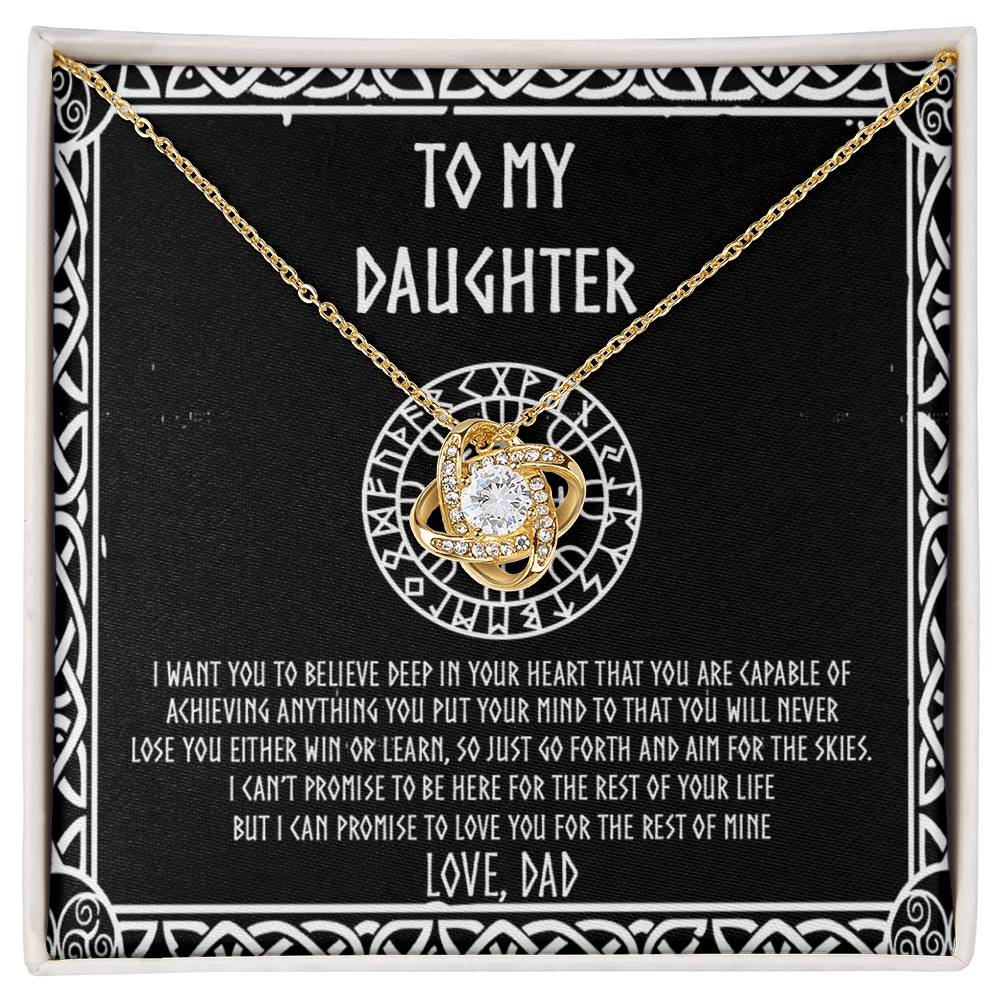Daughter Viking Gift Necklace, Viking To My Daughter From Dad I Want You To Believe Deep In Your Pendant Necklace Message Card and Gift Box styles Gift On Birthday, Christmas Graduation Gift
