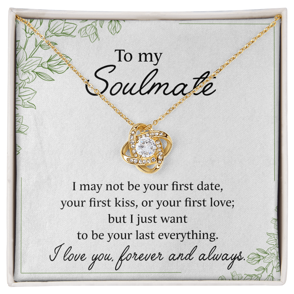 To My Soulmate Love Knot Necklace From Husband Necklace For Wife, Gift Necklace For Girlfriend, Necklace for Girlfriend, Soulmate From Husband, Boyfriend Necklaces for Her, Jewelry Gift For Women