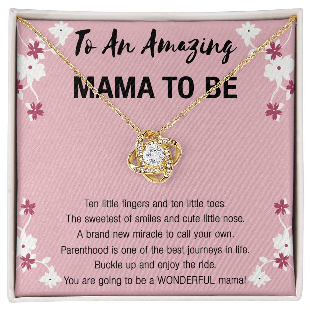 Mama To Be Necklace, To An Amazing Mama To Be Necklace From Daughter, Little Girl Necklace Gift For Mom, Wonderful Mama Pendant, Daughter And Mother Love Knot Necklace Gift For Mom Jewelry To Mama