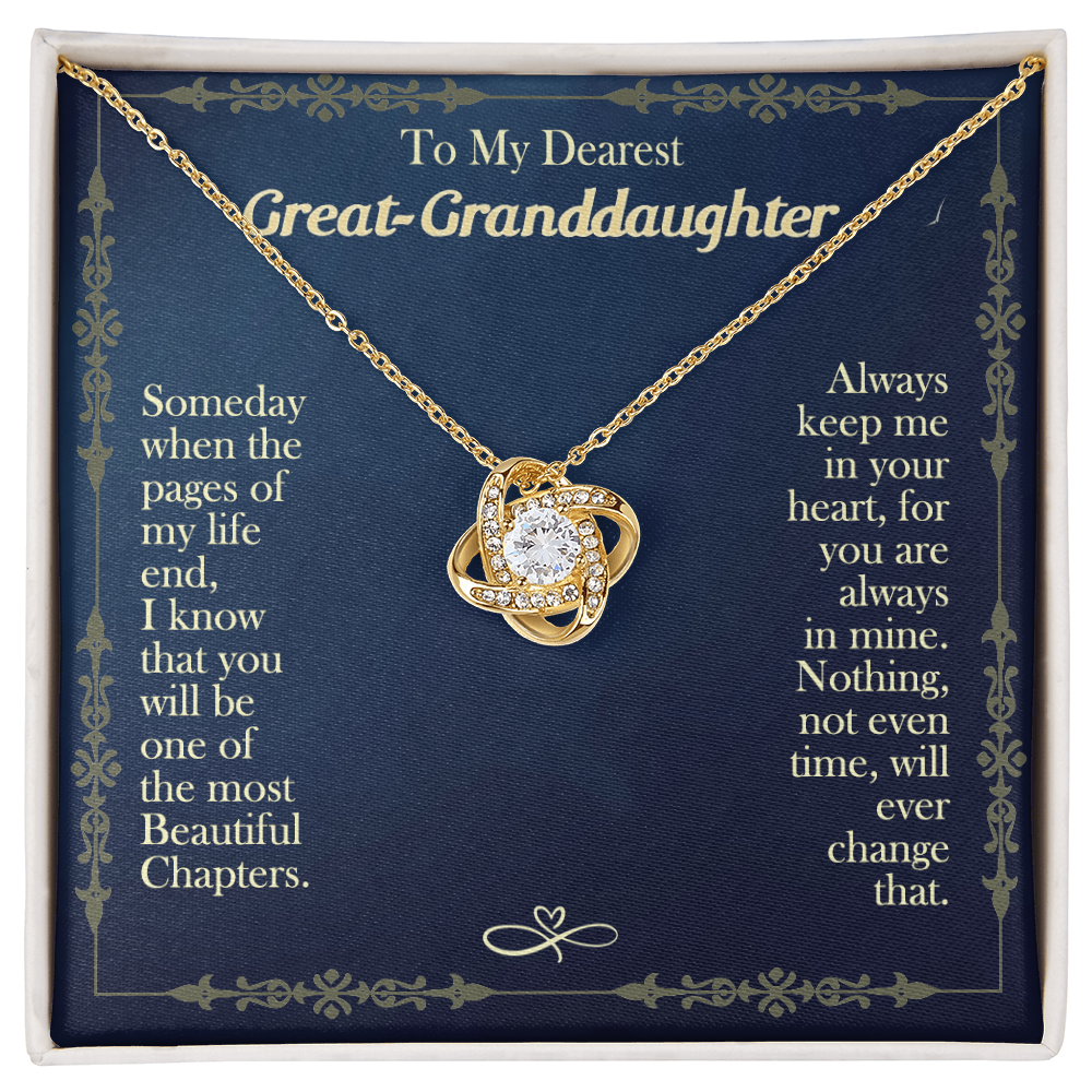 Granddaughter Gifts Necklacce from Grandma - To My Dearest Great Granddaughter Love Knot Necklace from Grandma Jewelry Gift for Girls, Granddaughter Pendant Necklaces gifts Birthday Graduation Gift
