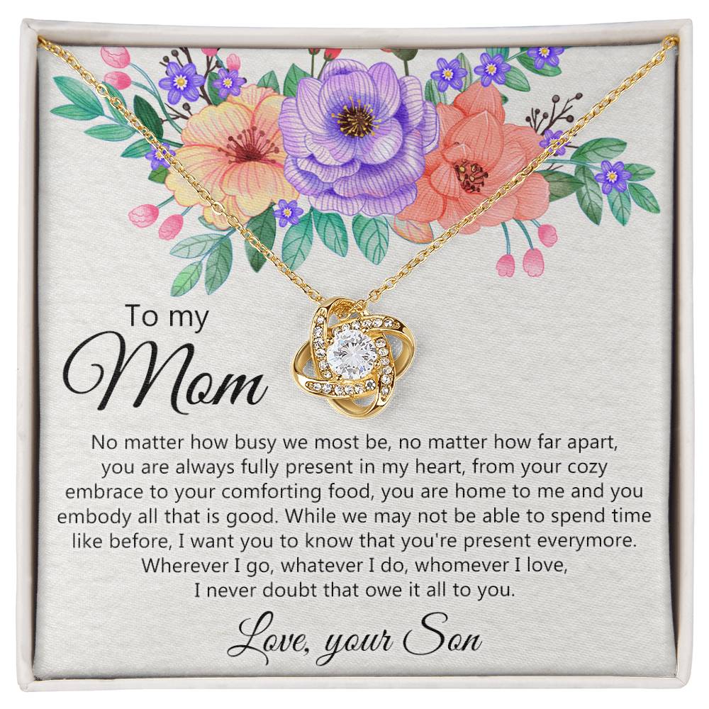 To My Mom Love Your Son Necklace, Meaningful Gift Necklace for Mom, To My Mom Love Knot Necklace, Jewelry Gift For Women, Pendant Gift for Mom, Son to Mom Jewelry Mom Gift Necklace on Mother's Day
