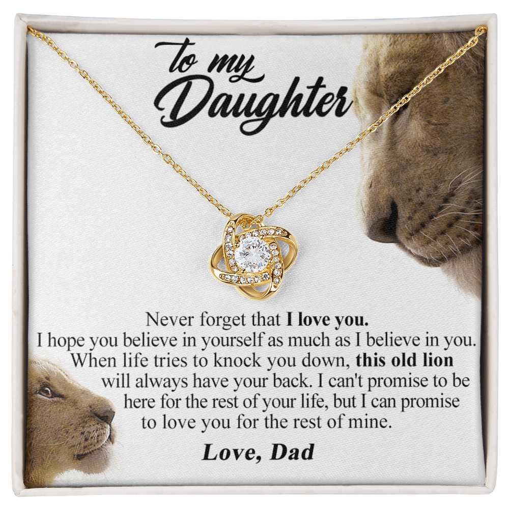 Daughter and Bonus Daughter Gift Necklace, To My Daughters Necklace Love Knot Jewelry Gift From Dad Step Dad Mom Step Mom For Birthday, Graduation Gift, Thanksgiving and Christmas For Daughter