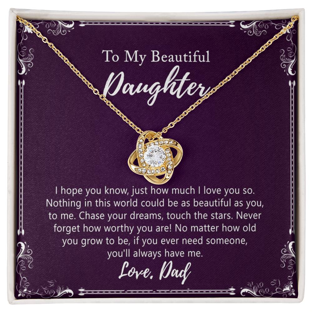 Daughter Gift Necklace, Birthday Gift for Daughter Jewelry Gift for Her Girls - To My Daughter Necklace from Dad Father and Daughter Gift On Birthday Christmas Graduation Gift For Daughter