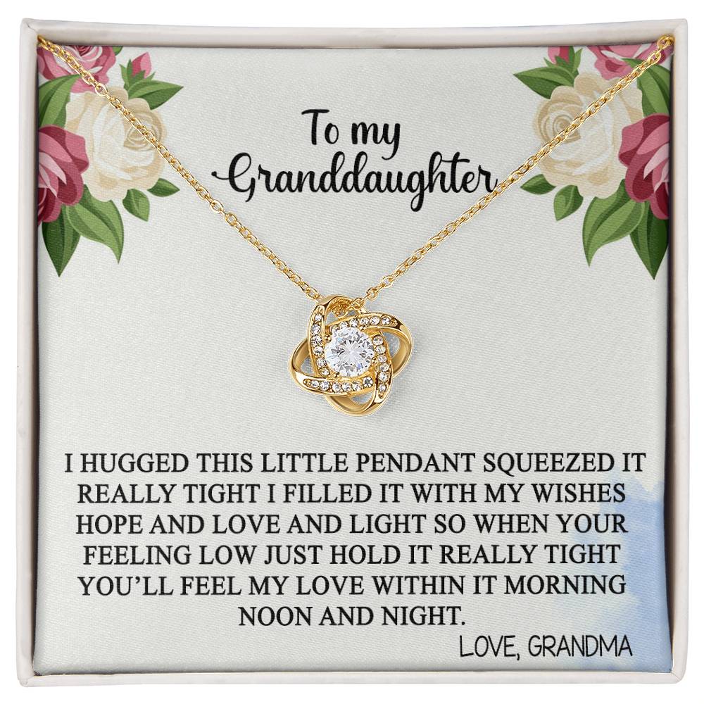 Love Knot Necklace Granddaughter Gifts From Grandma Grandpa - Granddaughter Necklace Card Message Gifts With Message Card and Gift Box On Graduation Gift Birthday Gift Christmas Inspirational Quotes
