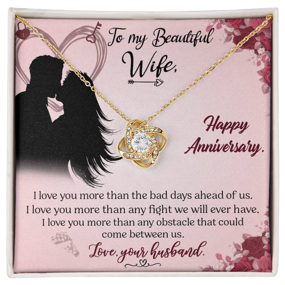 To My Beautiful Wife Necklace From Husband Valentines Day Necklace Gift For Wife Soulmate Gift Necklace Personalized Gift Jewelry For Women, Romantic Gift Necklace, Happy Anniversary Necklace