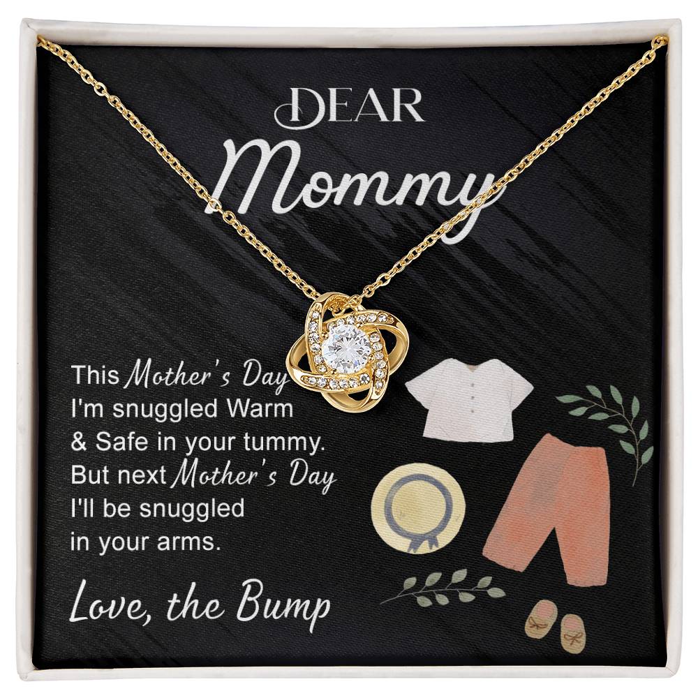 Dea Mommy Necklace, Mothers Day Gifts for Pregnant Wife, Happy Mothers Day Love Knot Necklace, Gift Necklace for Moms to Be, Mother To Be Mothers Day Pendant Gift, To My Mommy Necklace from Bump