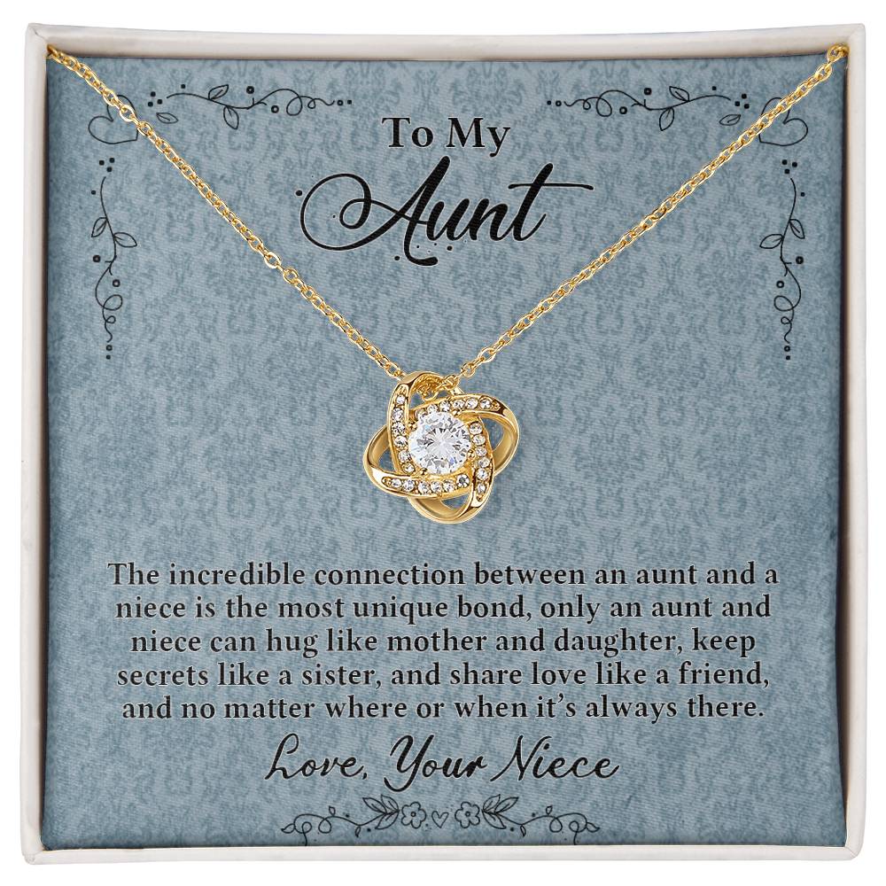 Aunt Gift Necklace, Aunt Wedding Gift from Bride, Wedding Gift from Niece, To My Aunt Love Knot Necklace From Niece Birthday Gift Graduation Gift Necklace, New Aunt Gift Necklace, Jewelry For Women
