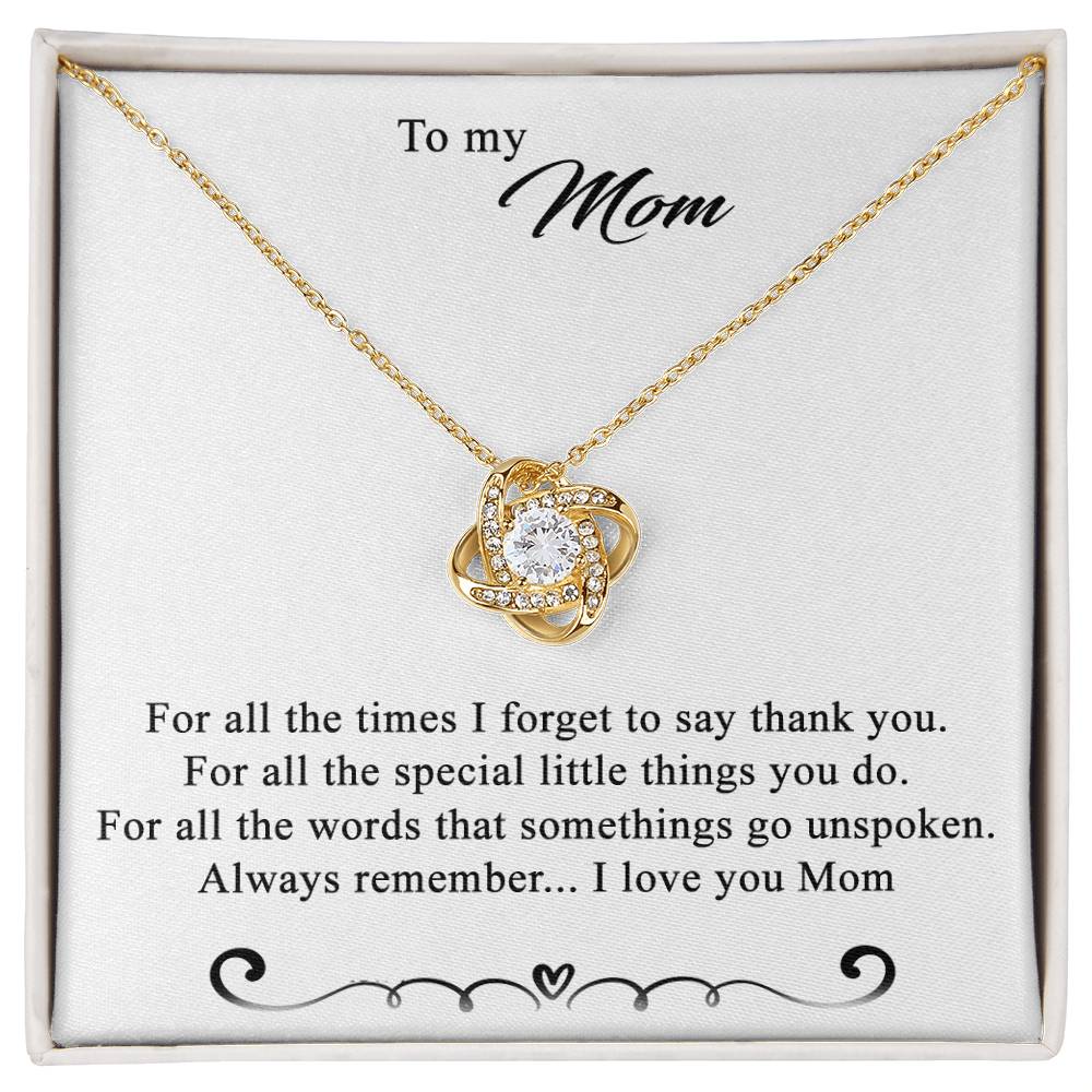 To My Mom Love Knot Necklace Special Gift Birthday Mothers Day Gift For Mom