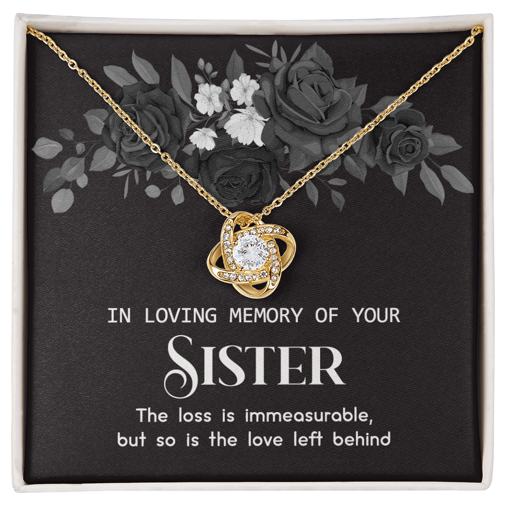 In Memory Of Your Sister Love Knot Necklace, Sympathy Gift Pendant Loss Of Sister, Sympathy Gift Box For Sister, Loss Of Sister Necklace, Loss Of A Sister Necklace, Jewelry Gift for Girls, Women