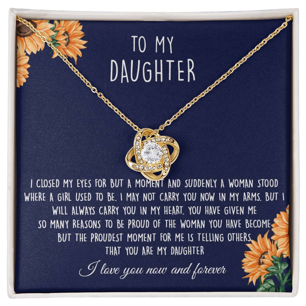 Gift Necklace For Daughter, To My Daughter Love Knot Necklace From Mom - I Love You Now And Forever Necklaces For Daughter From Mom And Dad Daughter Necklace,vSuddenly A Woman Jewelry Gift For Girls
