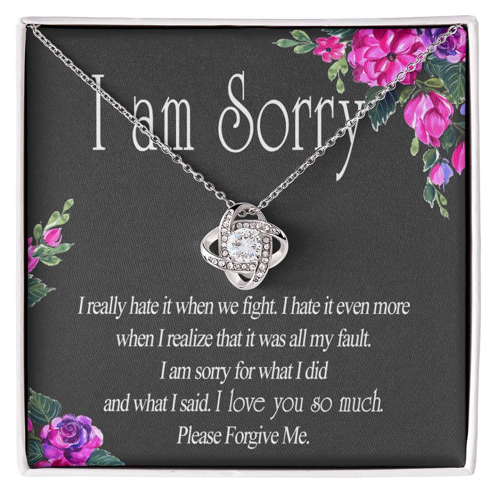 Wife Necklace From Husband I Am Sorry Love Knot Necklace Gift For Wife Husband To Wife Jewelry Gift For Women Wife Gift Necklace Soulmate Gift Necklace Sorry Gift Necklace I Am Sorry Gift Pendant