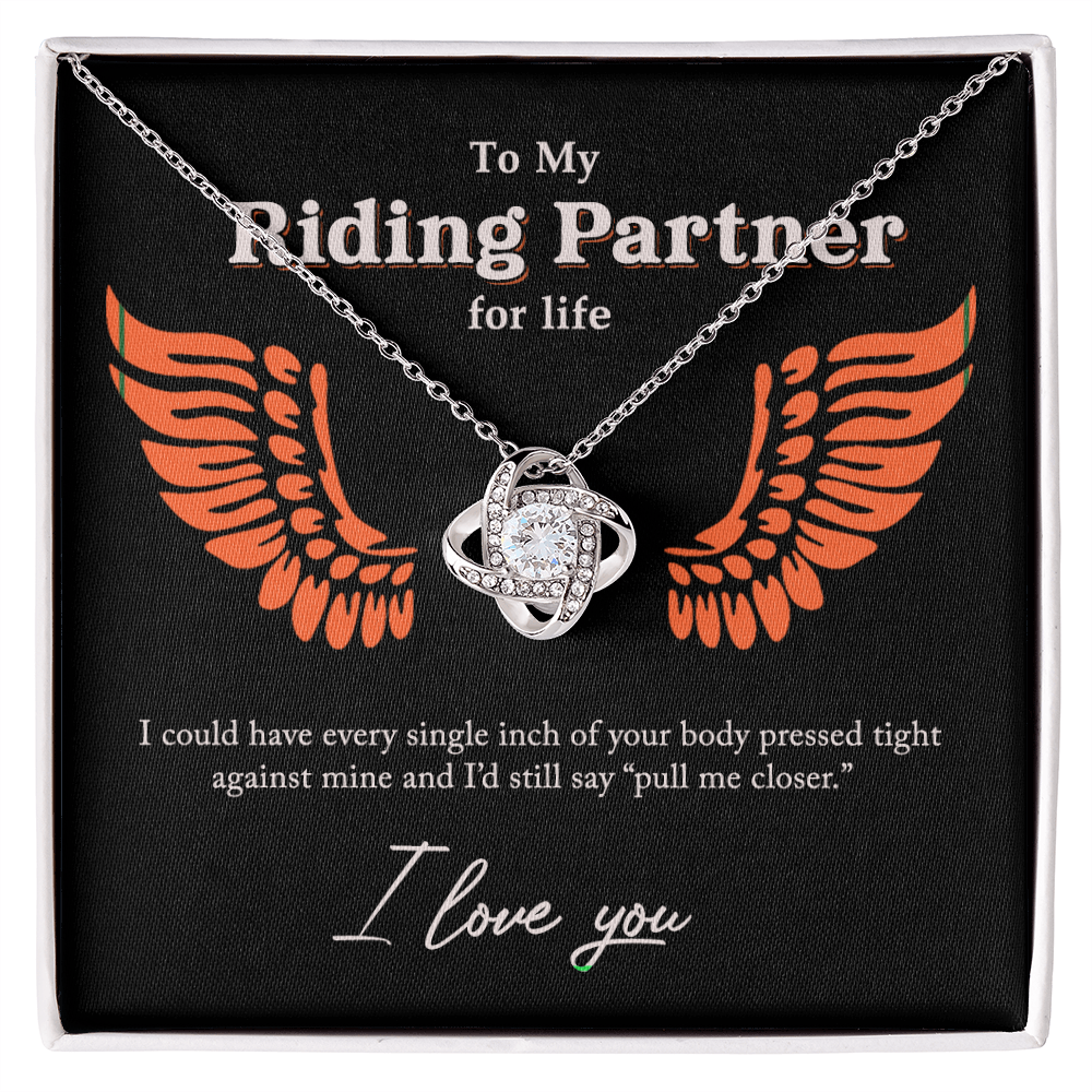 To My Riding Partners Necklace From Husband, Boyfriend, Riding Partners Love Knot Pendant Gift For Life Motorcycle Girlfriend Gift Necklace for Her Romantic, Girlfriend Gifts Necklace