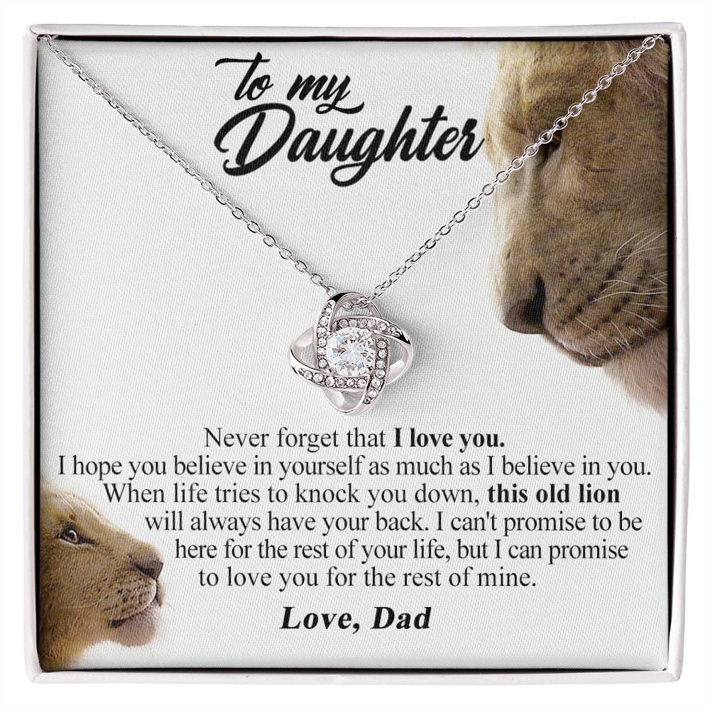 To My Daughter Gift from Dad Old Lion Necklace For Daughter Jewelry for Women