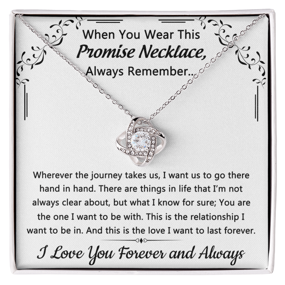 To My Love Promise Necklace From Husband, Boyfriend, Soulmate Love Knot Necklace with Message Card and Gift Box, Gift Necklace for Her Romantic, Girlfriend Gifts Forever And Always Necklace