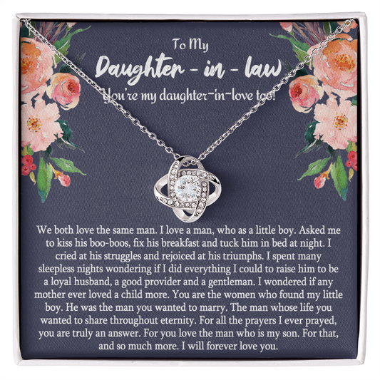 Daughter in Law Gifts Necklace From Mother in Law To My Bonus Daughter in Law Pendant From Mom, Mother Jewelry with Message Card and Gift Box Surprise Gift for Daughter in Law, Daughter in Law Gift