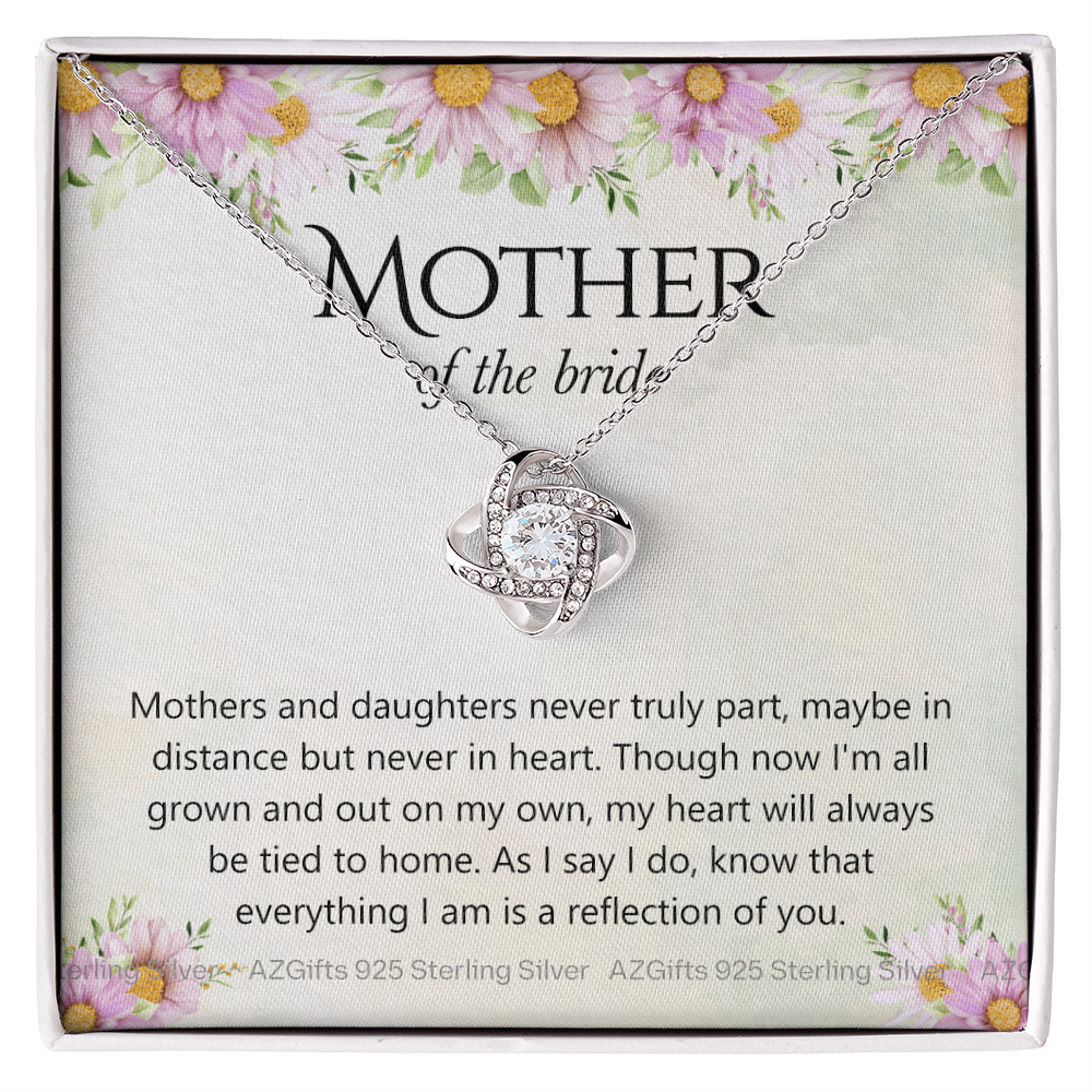Mother Of The Bride Gift Necklace, The Love Knot Necklace Mother Of The Bride, Mother Of The Bride Gifts Pendant, Gift Necklace For Mother Of The Bride, Mother Of Bride Jewelry Gift For Women