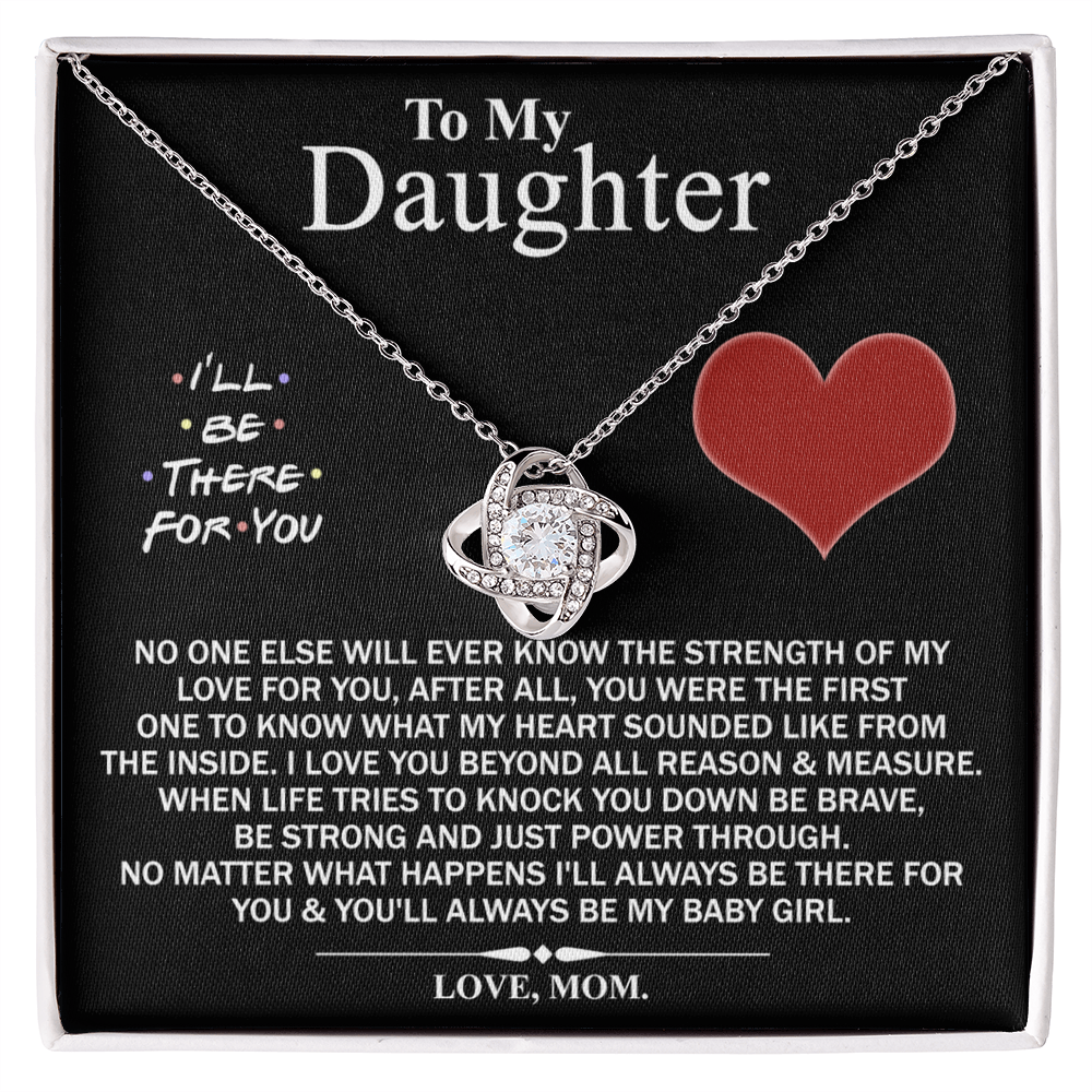 Mother And Daughter Love Knot Necklace, I'll Be There For You Necklace, To My Daughter Love Knot Necklace From Mom, Jewelry Gift For Girls, Baby Girl Love Knot Necklace, Gift Necklace For Daughter
