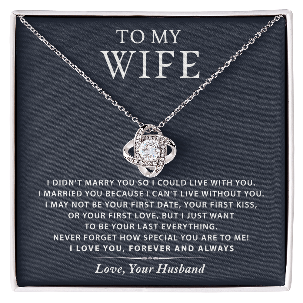 To My Wife Necklace From Husband, Wife Gift Necklace, Husband And Wife Love Knot Necklace - Necklace For Wife From Husband Marry Gift Necklace On Birthday Gift, Anniversary, Valentine Day, Christmas