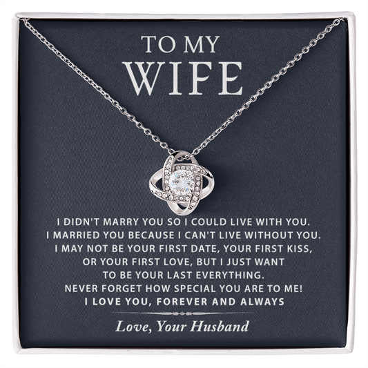 To My Wife Necklace From Husband, Wife Gift Necklace, Husband And Wife Love Knot Necklace - Necklace For Wife From Husband Marry Gift Necklace On Birthday Gift, Anniversary, Valentine Day, Christmas