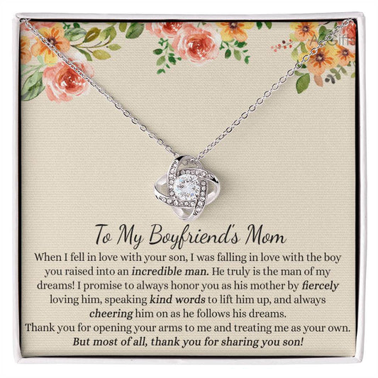 To My Boyfriend's Mom Necklace From Girlfriends Mom, Presents for Mom Necklace for Women, Boyfriends Mom Necklace Gift On Birthday Gift, Christmas, Anniversary, Mother's Day Necklace Gift for Bf Mom