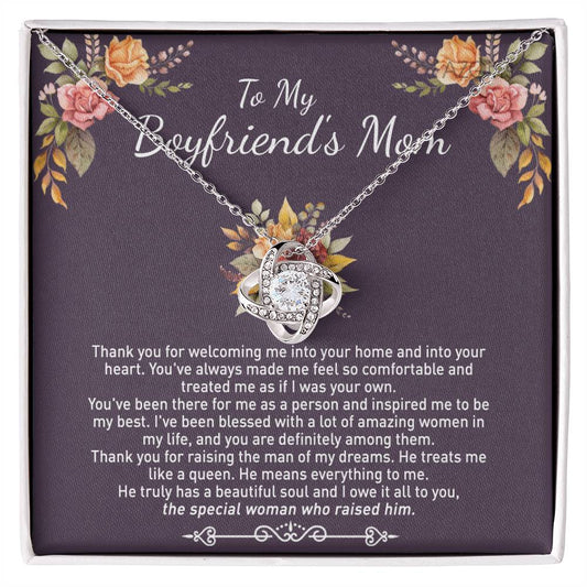 To My Boyfriend's Mom Necklace From Girlfriends Mom, Mother's Day Necklace, Necklace Gift For Boyfriend's Mom, Boyfriends Mom Gift Necklace, Presents for Mom Necklace for Women On Anniversary