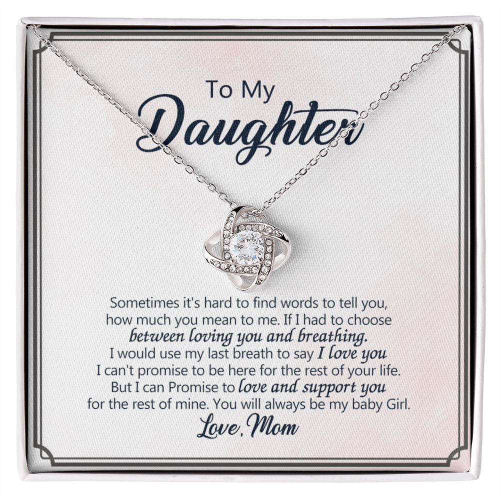 To My Beautiful Daughter Necklace from Mom, Mother and Daughter Gift Necklace, Gift for Daughter, Necklace for Daughter, Jewelry Gift For Girls, Little Girl, Sometimes It's Hard Gift Necklace