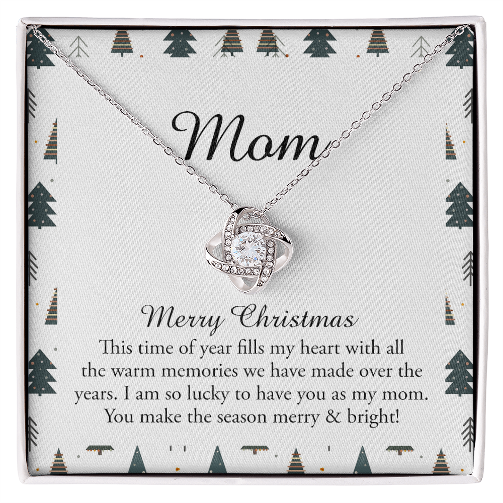 To My Mom Necklace, To My Mom Love Knot Necklace From Daughter Son To Mom Mother In Law Pendant Christmas Necklace Gift For Mother In Law Gift Necklace, Merry Christmas Necklace Gift For Mom, Mommy