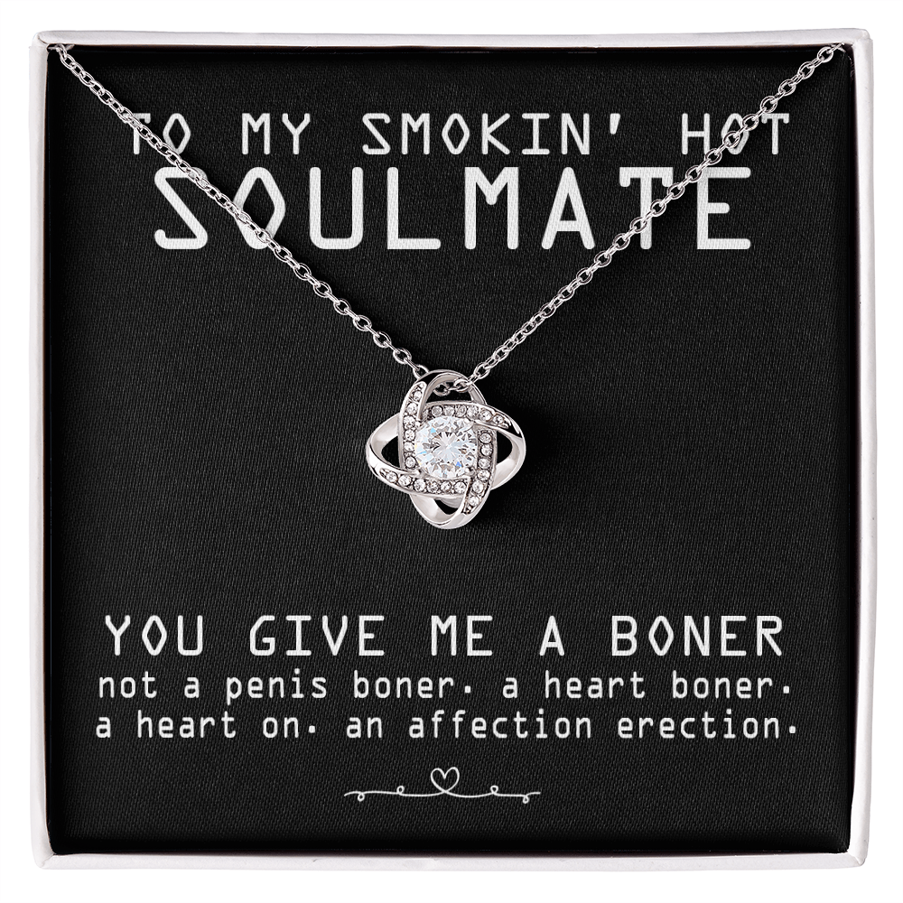 To My Smokin' Hot Soulmate Necklace From Husband, Boyfriend To Soulmate Gift for Fiancee Wife Smokin' Hot Birthday Present Xmas Gift Necklace for Her Romantic, Girlfriend Gift Necklace Message