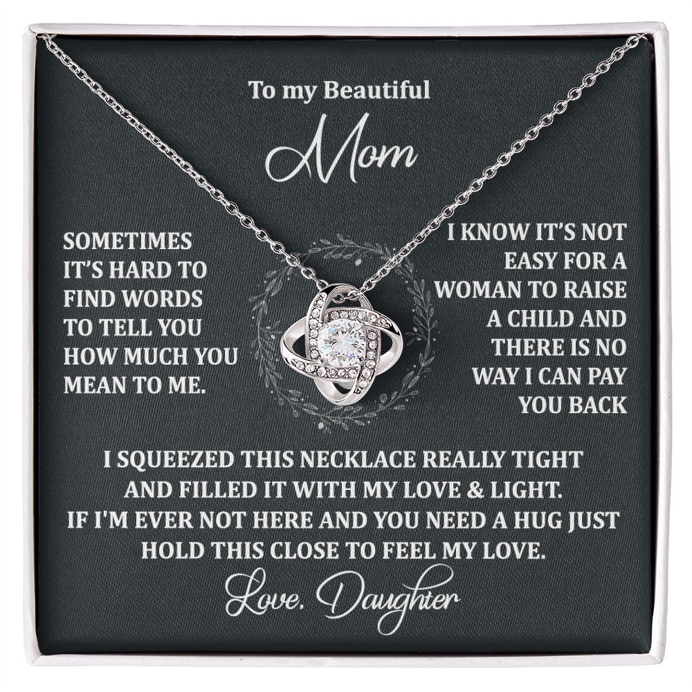 To My Beautiful Mom Necklace Gift From Daughter, Jewelry For Women Pay you Back