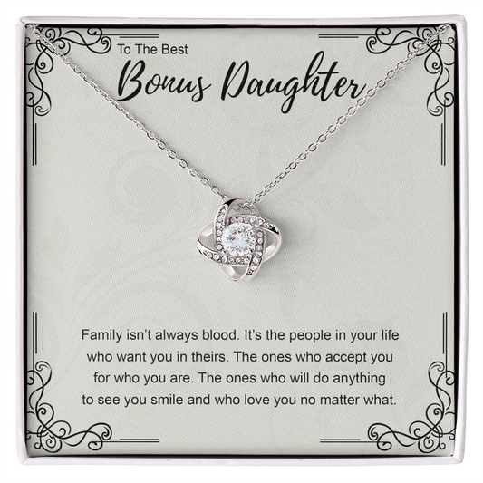 Bonus Daughter Gift Necklace, My Bonus Daughter Necklace From Bonus Mom, Stepdaughter Birthday Gift, Step Daughter Gifts from Stepmom, Wedding Gift for Stepdaughter Jewelry Gift For Girls