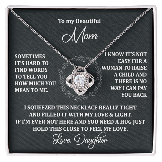 To My Beautiful Mom Necklace Gift From Daughter, Jewelry For Women Pay you Back