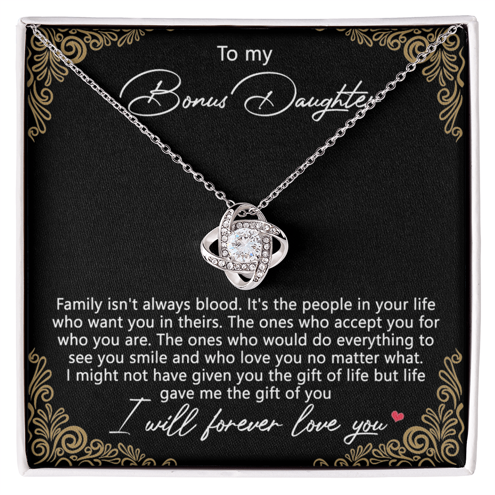 Bonus Daughter Gifts Necklace - To My Bonus Daughter Gifts From Stepmom, Adopted Daughter Necklace, Step Daughter Gifts, To My Daughter Necklace From Mom Jewelry Gift For Girls, Bonus Daughter