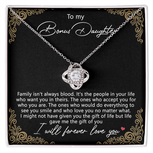 Bonus Daughter Gifts Necklace - To My Bonus Daughter Gifts From Stepmom, Adopted Daughter Necklace, Step Daughter Gifts, To My Daughter Necklace From Mom Jewelry Gift For Girls, Bonus Daughter